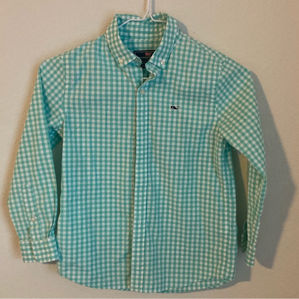 Vineyard, vines plaid button down whale shirt